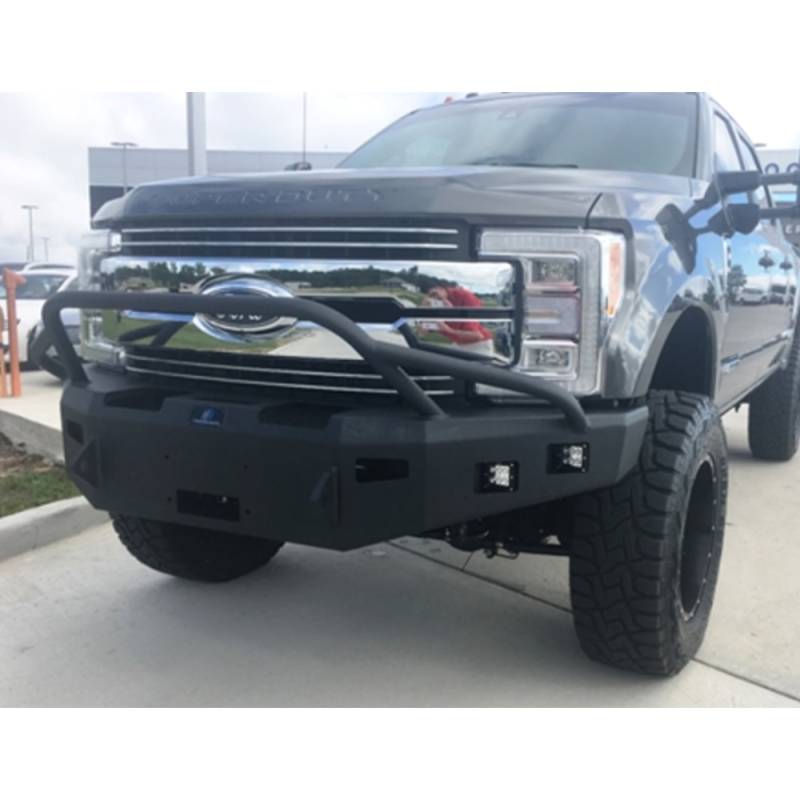 Hammerhead Bumpers - Hammerhead 600-56-0587 Winch Front Bumper with Pre-Runner Guard and Square Light Holes for Ford F250/F350/F450/F550 2017-2021