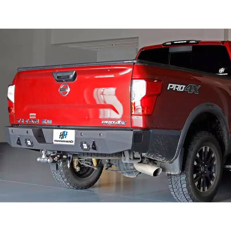 Hammerhead Bumpers - Hammerhead 600-56-0908 Flush Mount Rear Bumper with Sensor Holes for Nissan Titan XD 2016-2020