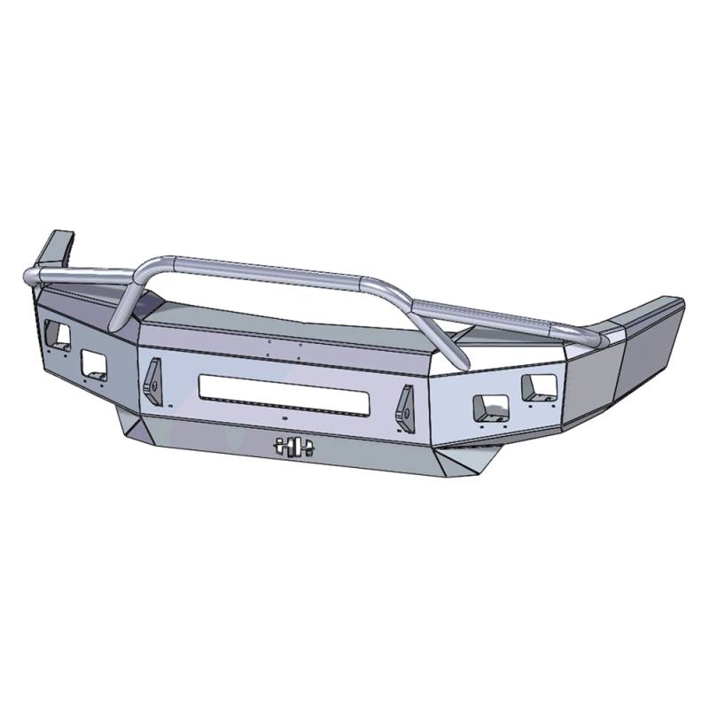 Hammerhead Bumpers - Hammerhead 600-56-0645 Low Profile Fleet Front Bumper with Pre-Runner Guard and Square Light Holes for Chevy Silverado 2500 HD/3500 HD 2003-2006