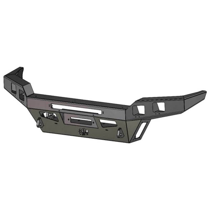 Hammerhead Bumpers - Hammerhead 600-56-0840 Low Profile Winch Front Bumper with Square Light Holes for Toyota Tacoma 2016-2020