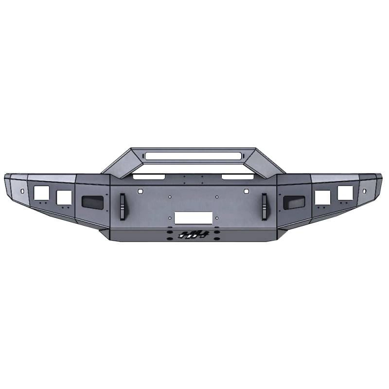 Hammerhead Bumpers - Hammerhead 600-56-0904 Low Profile Winch Front Bumper with Formed Guard and Square Light Holes for Nissan Titan 2016-2020