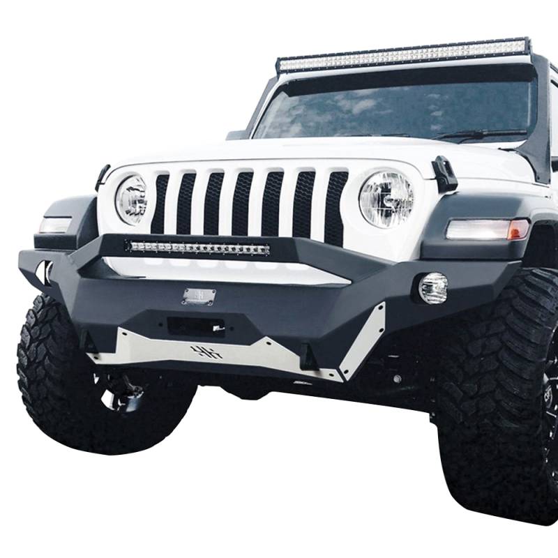 Hammerhead Bumpers - Hammerhead 600-56-0775 Ravager Full Width Winch Front Bumper with Pre-Runner Guard and Square Light Holes for Jeep Wrangler JL/Gladiator 2018-2020