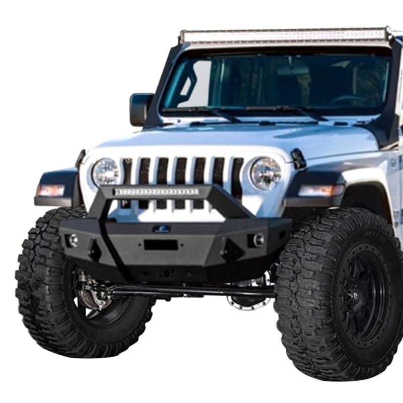 Hammerhead Bumpers - Hammerhead 600-56-0757 X-Series Stubby Winch Front Bumper with Pre-Runner Guard and Square Light Holes for Jeep Wrangler JL/Gladiator 2018-2020