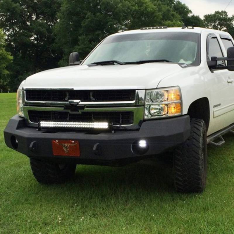 Hammerhead Bumpers - Hammerhead 600-56-0108 Winch Front Bumper with Square Light Holes for Chevy Silverado 2500/3500 2007-2010