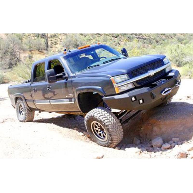 Hammerhead Bumpers - Hammerhead 600-56-0113 Winch Front Bumper with Square Light Holes for Chevy Silverado 2500 HD/3500 HD 2003-2006