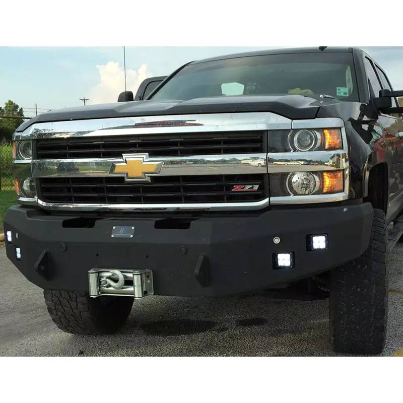 Hammerhead Bumpers - Hammerhead 600-56-0134 Winch Front Bumper with Square Light Holes for Chevy Silverado 1500 2007-2013