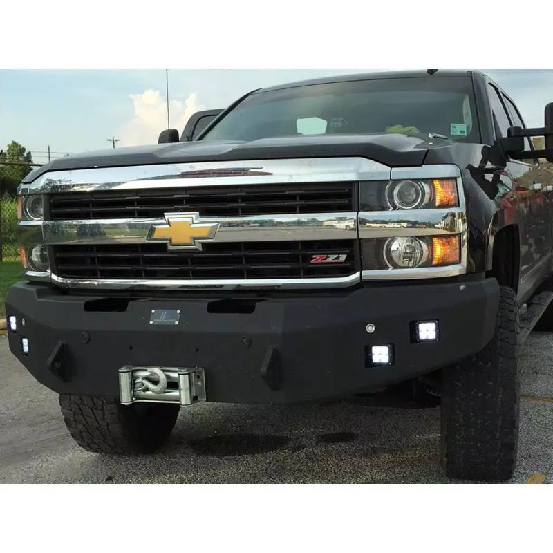 Hammerhead Bumpers - Hammerhead 600-56-0210 Winch Front Bumper with Sensor Holes for Chevy Silverado 1500 2014-2015