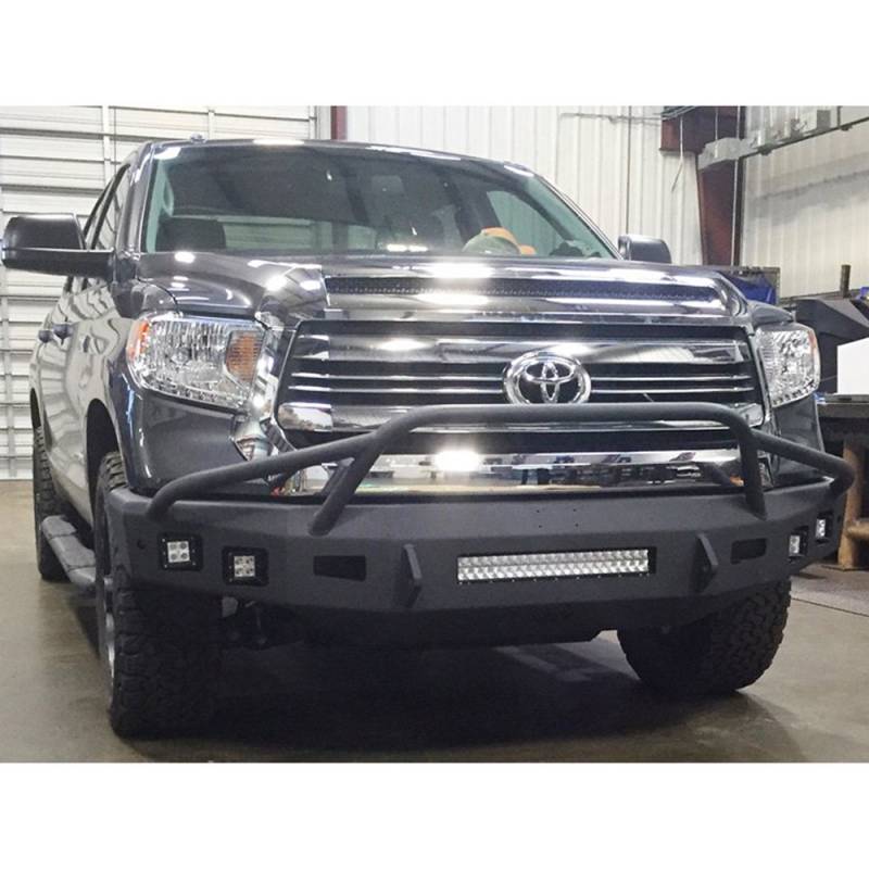Hammerhead Bumpers - Hammerhead 600-56-0432 Low Profile Non-Winch Front Bumper with Pre-Runner Guard and Square Light Holes for Toyota Tundra 2014-2020