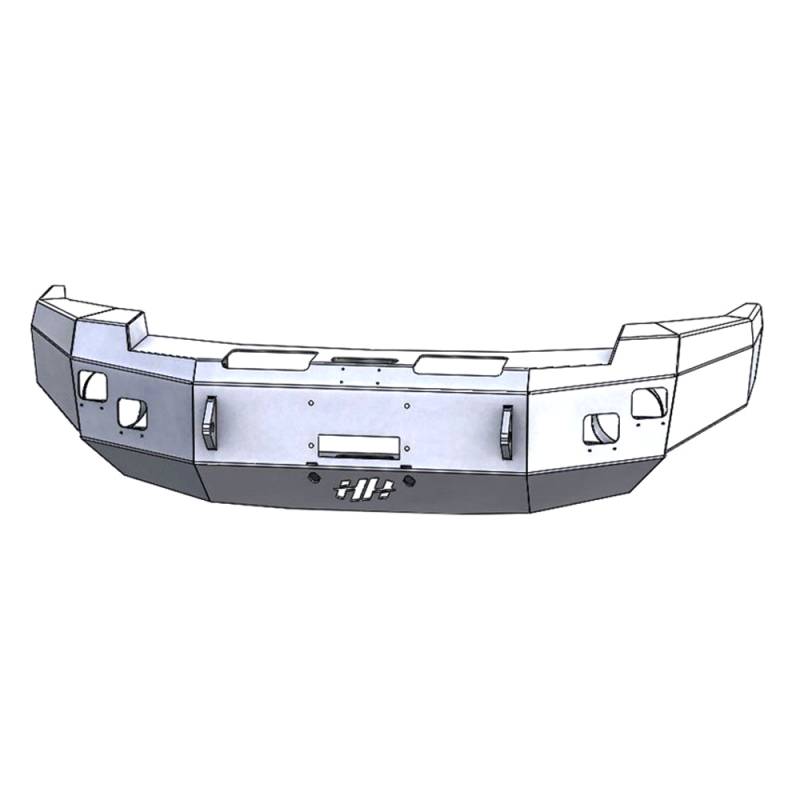 Hammerhead Bumpers - Hammerhead 600-56-0421 Winch Front Bumper with Square Light Holes for Dodge Ram 2500/3500/4500/5500 2003-2005