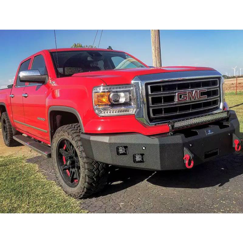 Hammerhead Bumpers - Hammerhead 600-56-0273 Winch Front Bumper with Square Light Holes and Sensor Holes for GMC Sierra 2500/3500 2015-2019