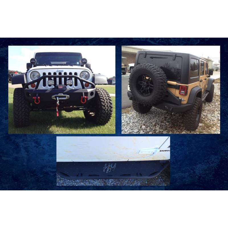 Hammerhead Bumpers - Hammerhead 600-56-0246 Stubby Cab Length 2-Door Running Board for Jeep Wrangler JK 2007-2017