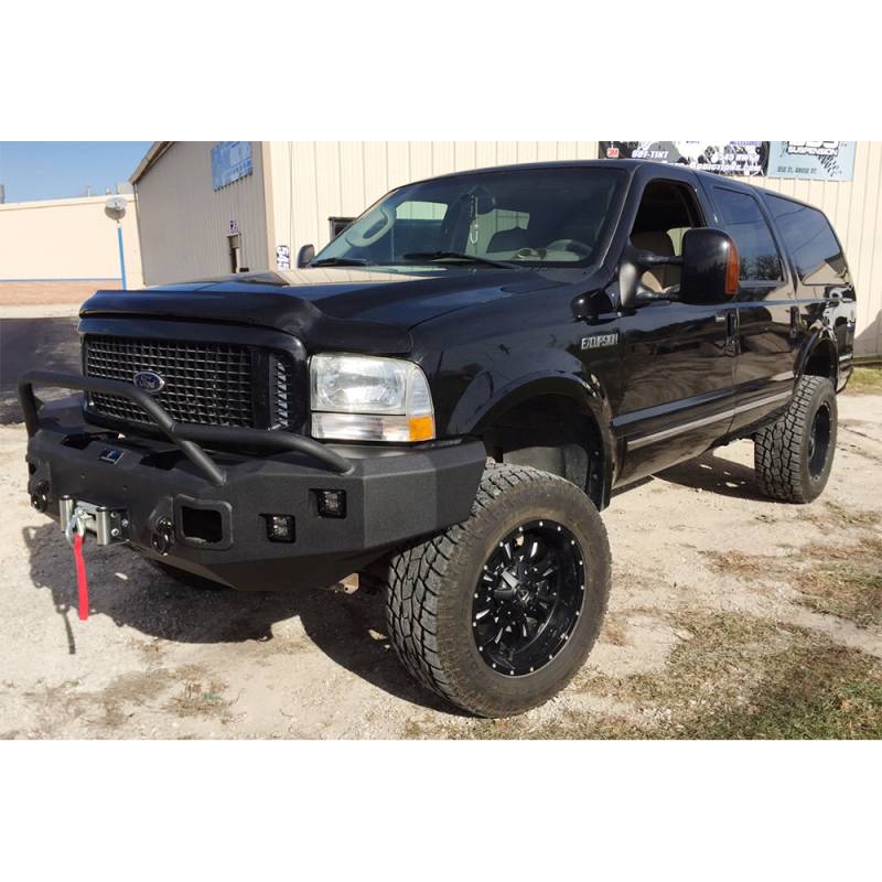 Hammerhead Bumpers - Hammerhead 600-56-0089 X-Series Winch Front Bumper with Pre-Runner Guard and Square Light Holes for Ford Excursion 2000-2004
