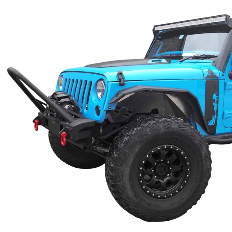 Hammerhead Bumpers - Hammerhead 600-56-0696 Minimalist Stinger Front Bumper and OEM Fog Holes for Jeep Wrangler JK 2007-2017