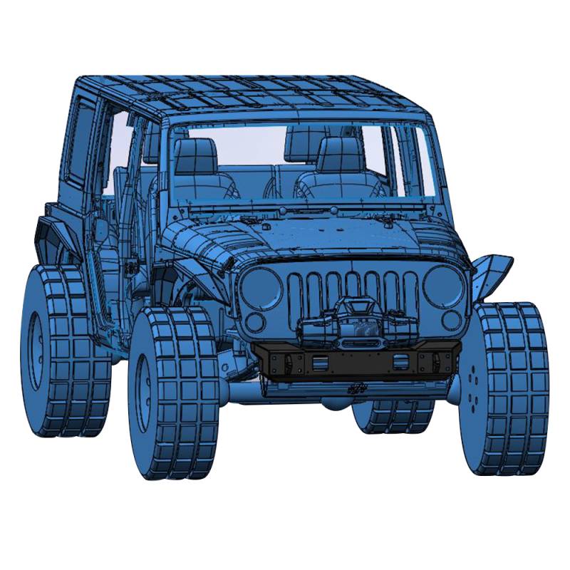 Hammerhead Bumpers - Hammerhead 600-56-0698 Minimalist Front Bumper with OEM Fog Holes for Jeep Wrangler JK 2007-2017