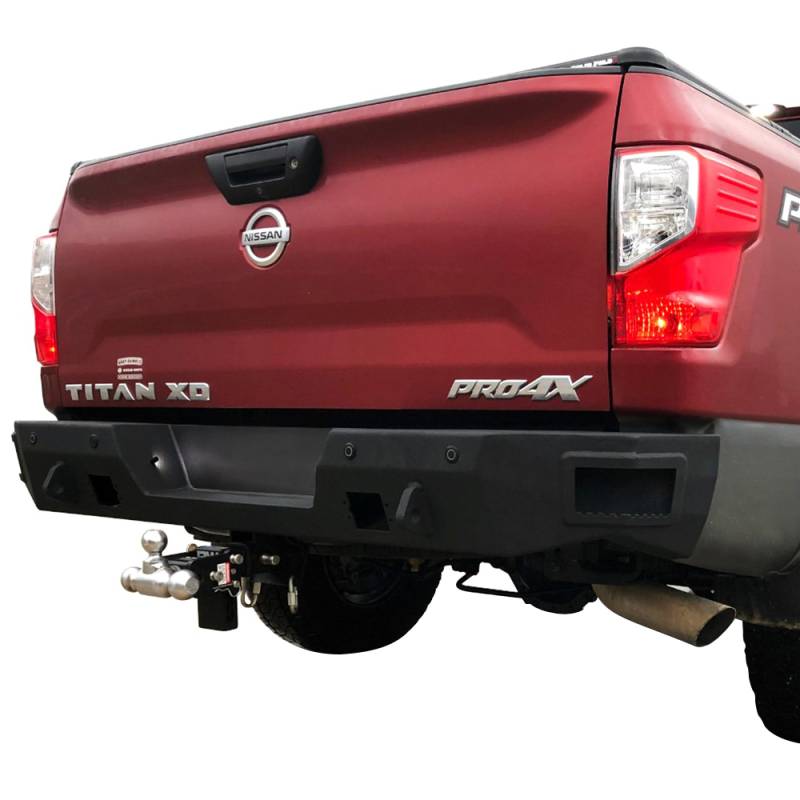 Hammerhead Bumpers - Hammerhead 600-56-0853 Flush Mount Rear Bumper with Sensor Holes for Nissan Titan XD 2016-2020