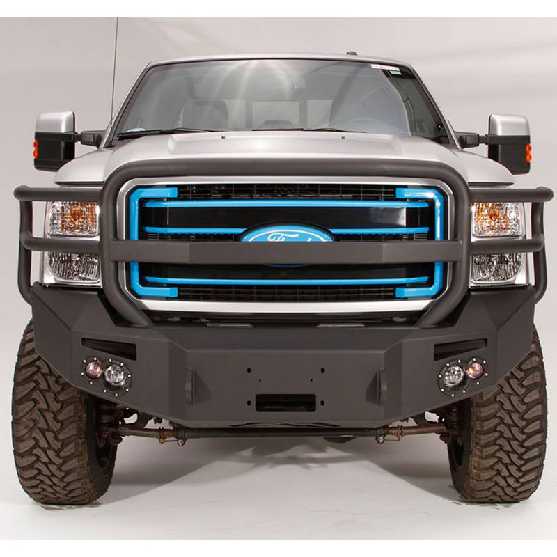 Fab Fours - Fab Fours FS11-A2550-1 Winch Front Bumper with Full Guard and Sensor Holes for Ford F250/F350 2011-2016