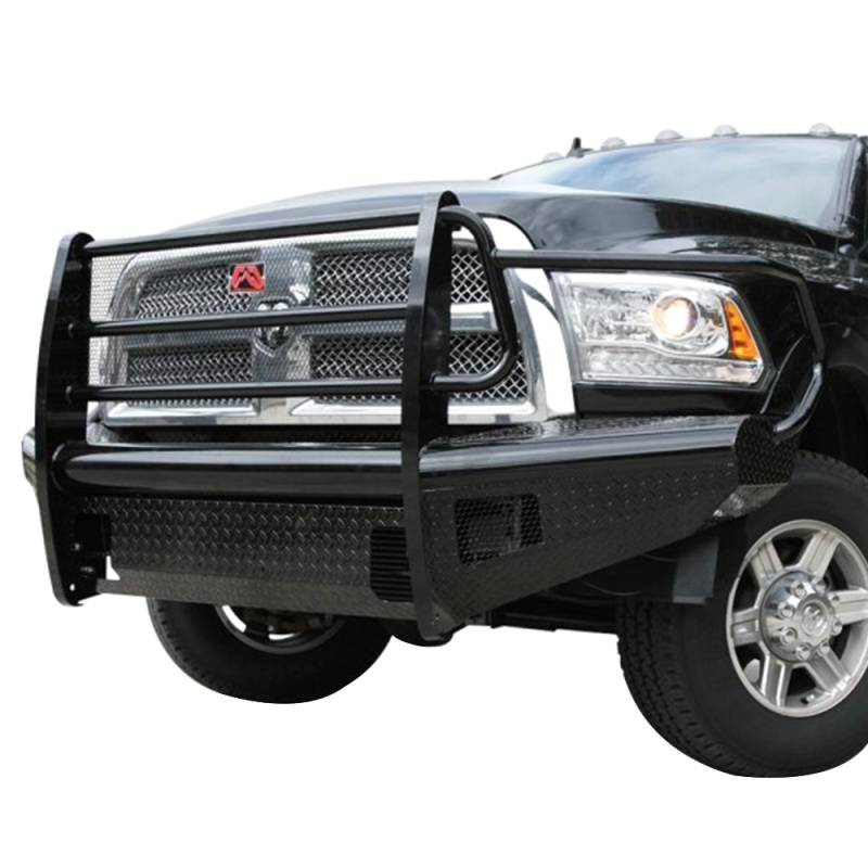 Fab Fours - Fab Fours DR10-S2960-1 Black Steel Front Bumper with Full Grille Guard for Dodge Ram 2500 HD/3500 HD 2010-2018