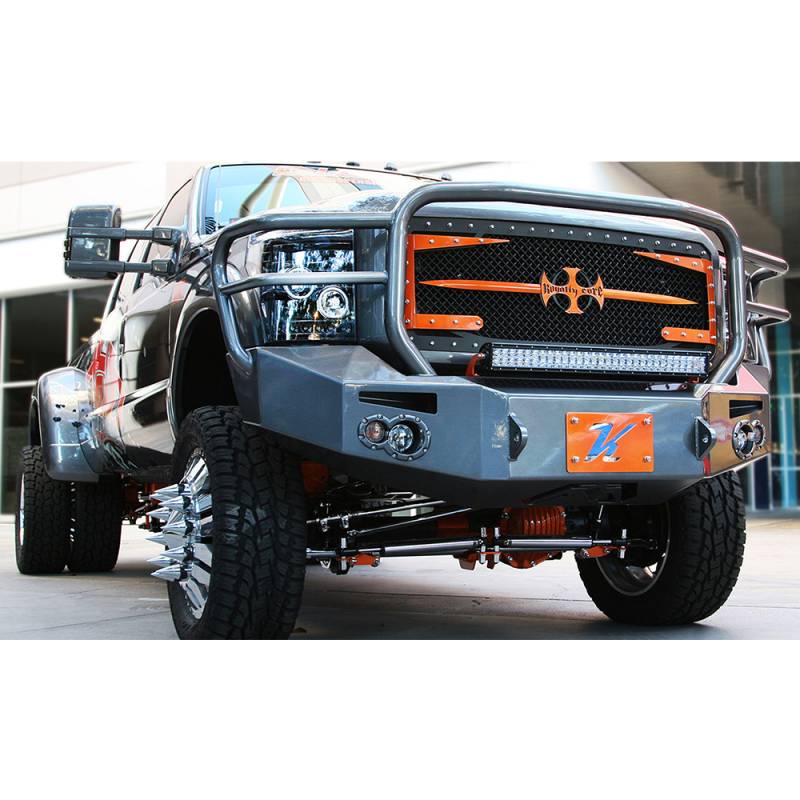 Fab Fours - Fab Fours FS11-A2650-1 Winch Front Bumper with Full Guard and Sensor Holes for Ford F450/F550 2011-2016