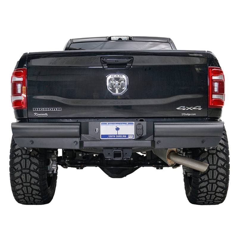 Fab Fours - Fab Fours DR94-U1650-1 Black Steel Elite Smooth Rear Bumper for Dodge Ram 2500/3500 1994-2002