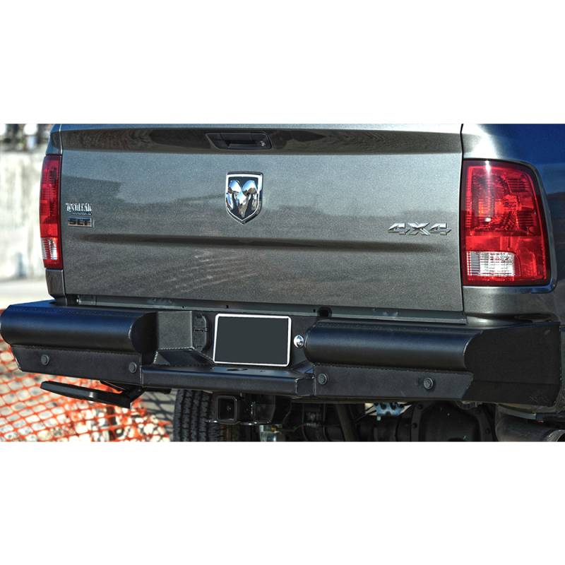 Fab Fours - Fab Fours DR10-U2950-1 Black Steel Elite Smooth Rear Bumper for Dodge Ram 2500/3500 2010-2018