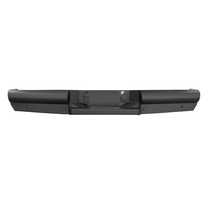 Fab Fours - Fab Fours FF09-U1750-1 Black Steel Elite Smooth Rear Bumper for Ford F150 2009-2014