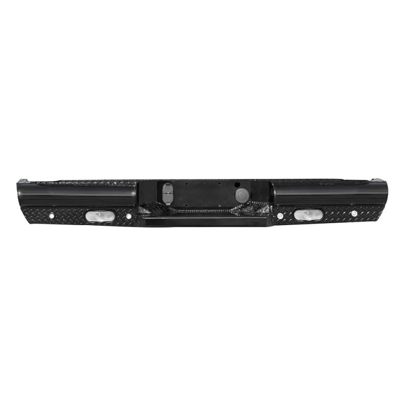 Fab Fours - Fab Fours FF09-T1750-1 Black Steel Rear Bumper for Ford F150 2009-2014