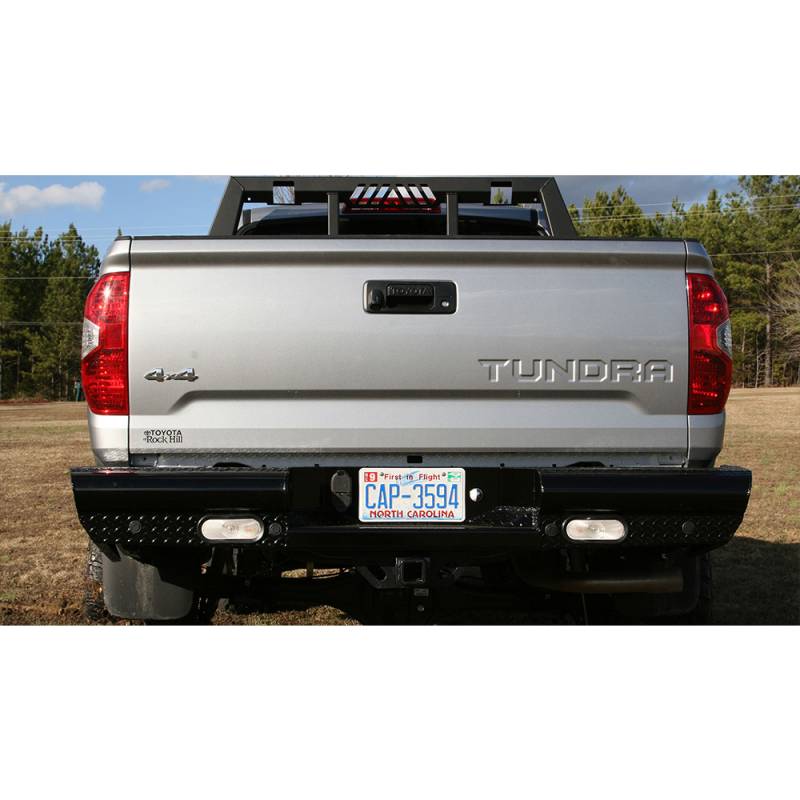 Fab Fours - Fab Fours TT14-T2850-1 Black Steel Rear Bumper for Toyota Tundra 2014-2019