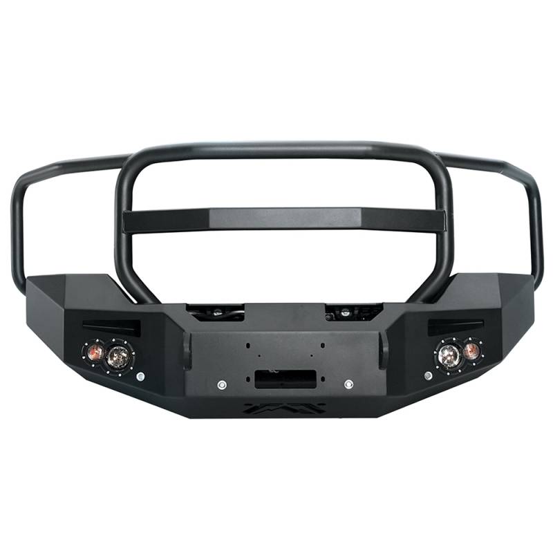 Fab Fours - Fab Fours GM14-C3150-1 Winch Front Bumper with Full Guard and Sensor Holes for GMC Sierra 2500/3500 2015-2019