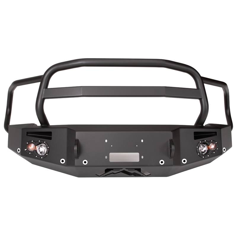 Fab Fours - Fab Fours DR13-F2950-1 Winch Front Bumper with Full Guard and Sensor Holes for Dodge Ram 1500 2013-2018
