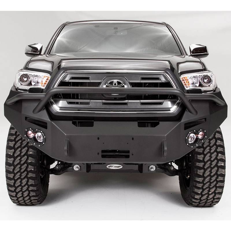 Fab Fours - Fab Fours TT16-B3652-1 Winch Front Bumper with Pre-Runner Guard for Toyota Tacoma 2016-2019