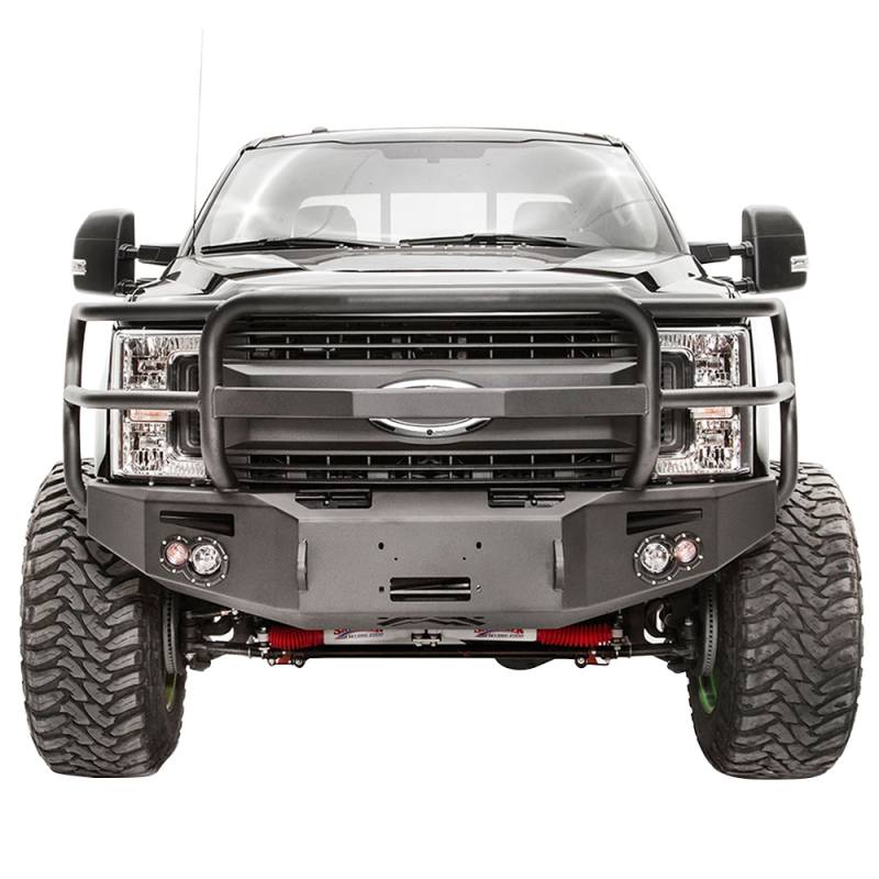 Fab Fours - Fab Fours FS17-A4150-1 Winch Front Bumper with Full Guard and Sensor Holes for Ford F250/F350 2017-2021