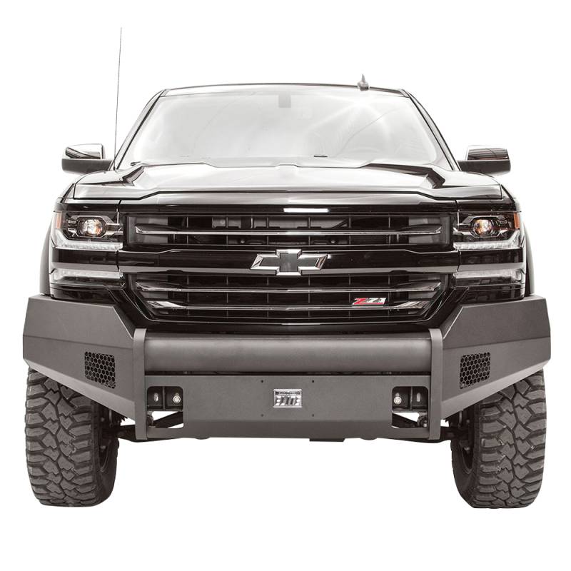 Fab Fours - Fab Fours CS16-R3861-1 Black Steel Elite Smooth Front Bumper for Chevy Silverado 1500 2016-2018