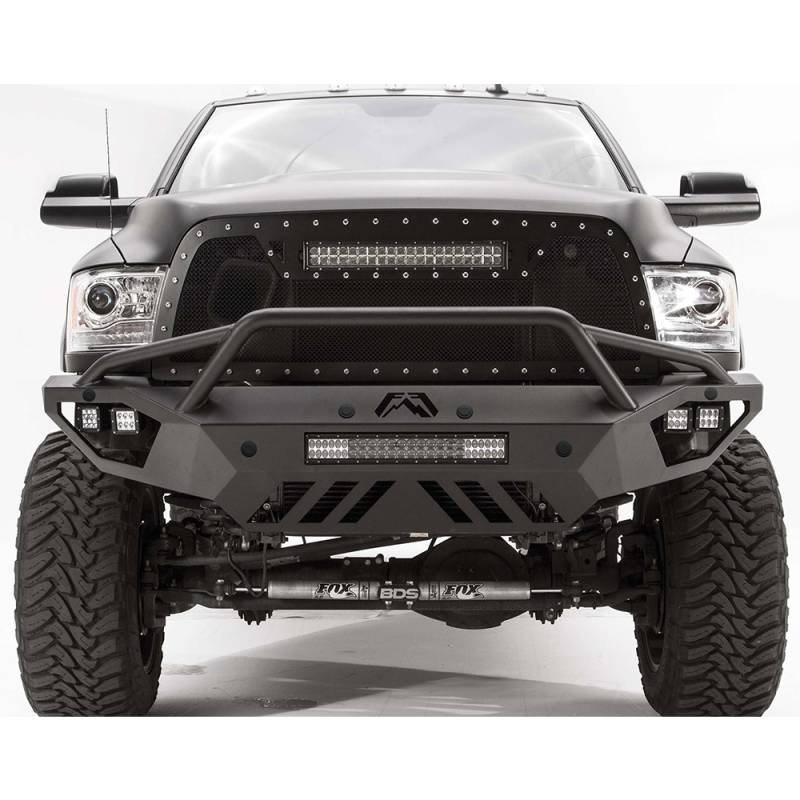 Fab Fours - Fab Fours DR16-V4052-1 Vengeance Front Bumper with Pre-Runner Guard and Sensor Holes for Dodge Ram 2500/3500/4500/5500 2016-2018