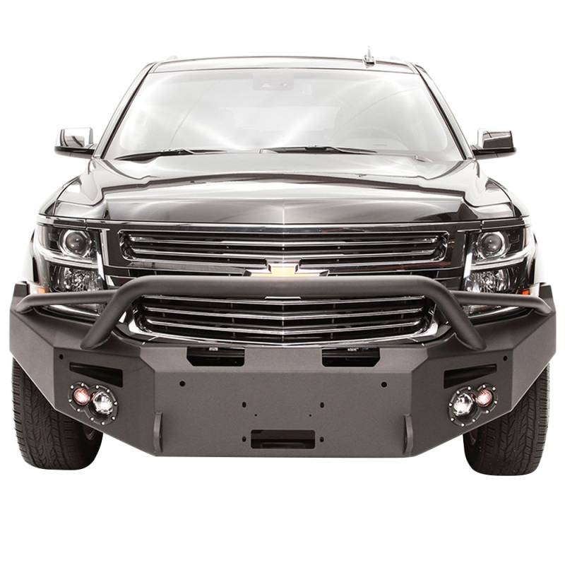 Fab Fours - Fab Fours CS15-F3552-1 Winch Front Bumper with Pre-Runner Guard and Sensor Holes for Chevy Suburban 2015-2019
