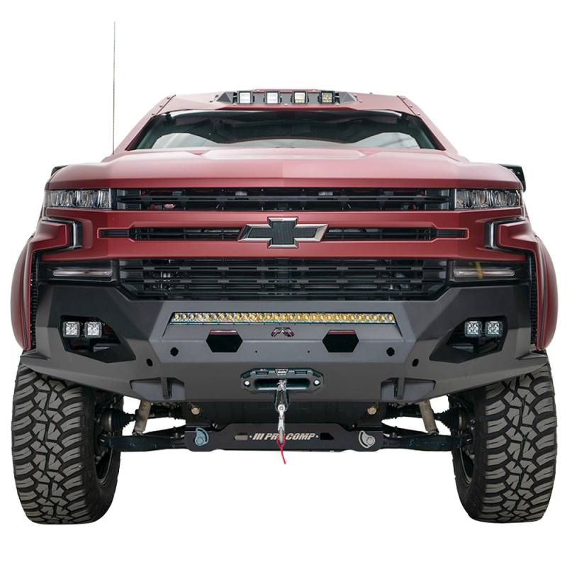 Fab Fours - Fab Fours CS19-X4051-1 Matrix Front Bumper with Sensor Holes for Chevy Silverado 1500 2019-2020