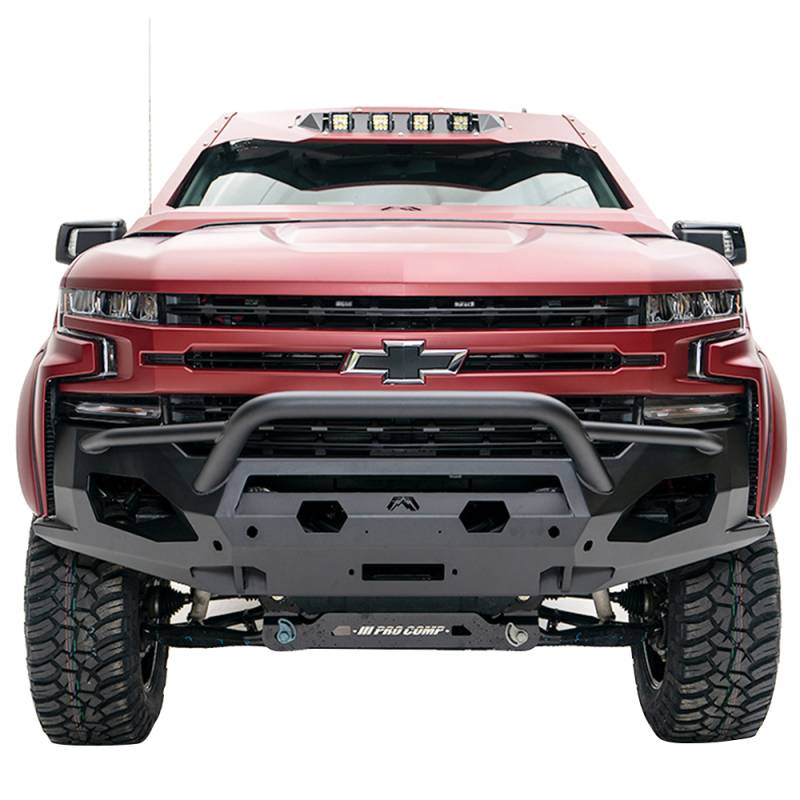 Fab Fours - Fab Fours CS19-X4052-1 Matrix Front Bumper with Pre-Runner Guard and Sensor Holes for Chevy Silverado 1500 2019-2020