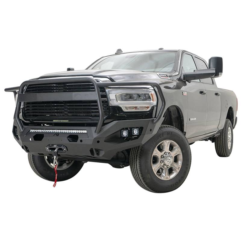 Fab Fours - Fab Fours DR19-X4450-1 Matrix Front Bumper with Full Guard and Sensor Holes for Dodge Ram 2500/3500 2019-2021