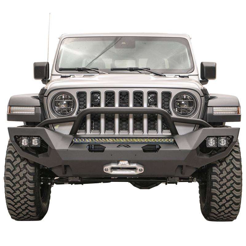 Fab Fours - Fab Fours JL18-X4652-1 Matrix Front Bumper with Pre-Runner Guard for Jeep Gladiator JT 2020-2021
