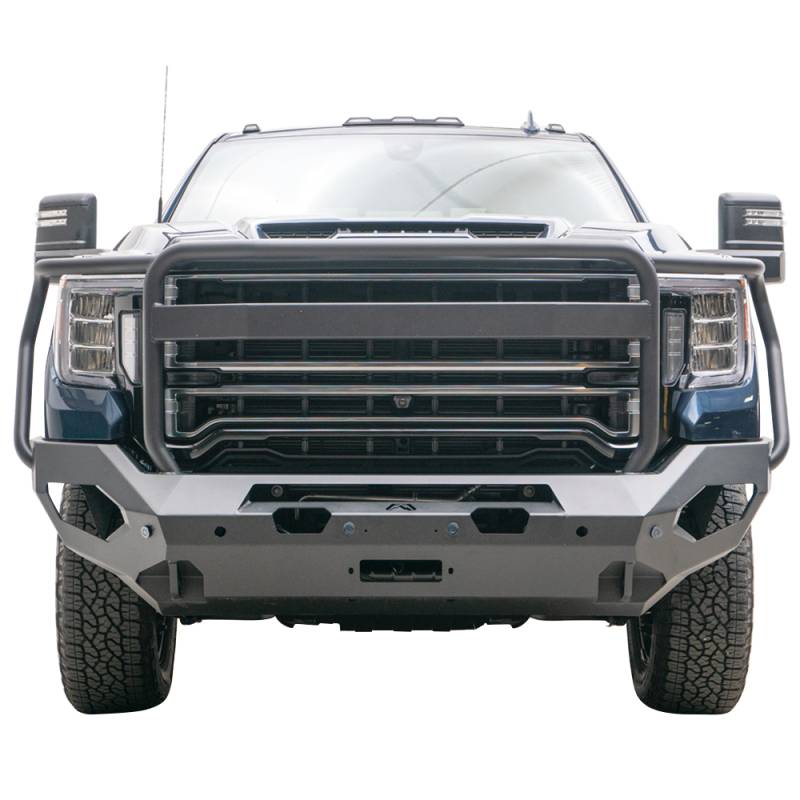 Fab Fours - Fab Fours GM20-X5050-1 Matrix Front Bumper with Full Guard and Sensor Holes for GMC Sierra 2500/3500 2020