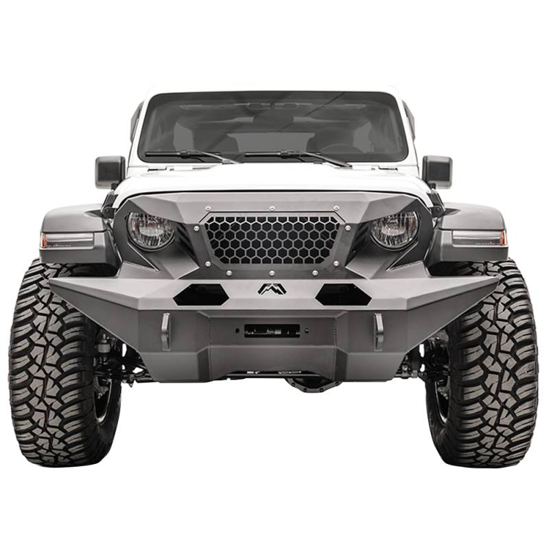 Fab Fours - Fab Fours GR4610-1 Full Width Grumper Front Bumper for Jeep Wrangler JL 2018-2020