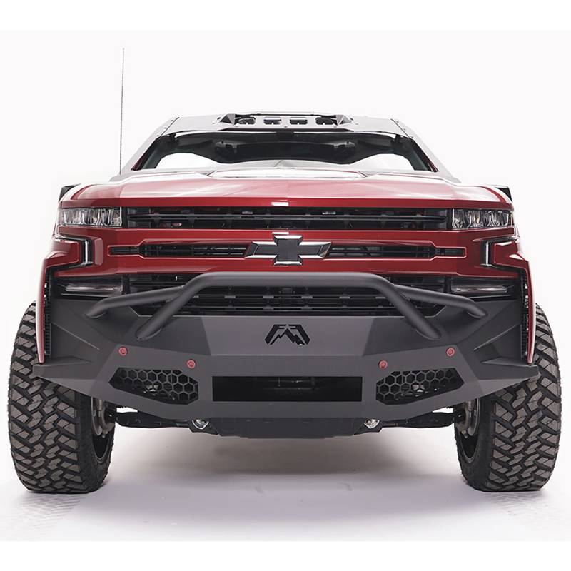 Fab Fours - Fab Fours CS19-D4052-1 Vengeance Front Bumper with Pre-Runner Guard and Sensor Holes for Chevy Silverado 1500 2019-2020