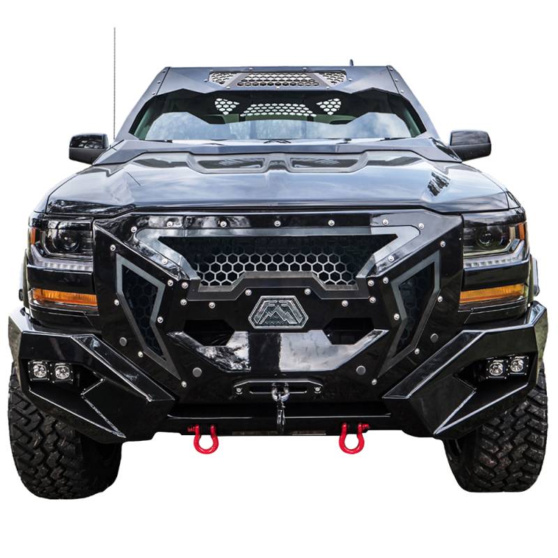 Fab Fours - Fab Fours GR3800-1 Grumper Front Bumper for Chevy Silverado 1500 2016-2018