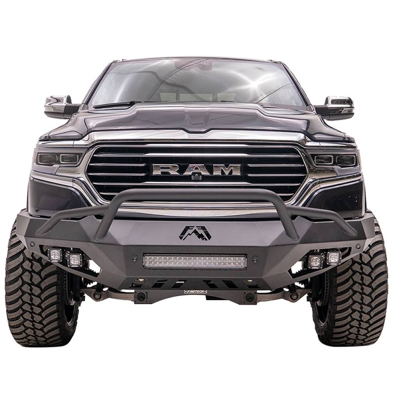 Fab Fours - Fab Fours DR19-D4252-1 Vengeance Front Bumper with Pre-Runner Guard and Sensor Holes for Dodge Ram 1500 2019-2020