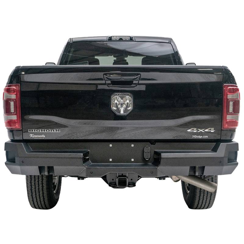 Fab Fours - Fab Fours DR19-W4451-1 Premium Rear Bumper with Sensor Holes for Dodge Ram 2500/3500 2019-2021 New Body Style