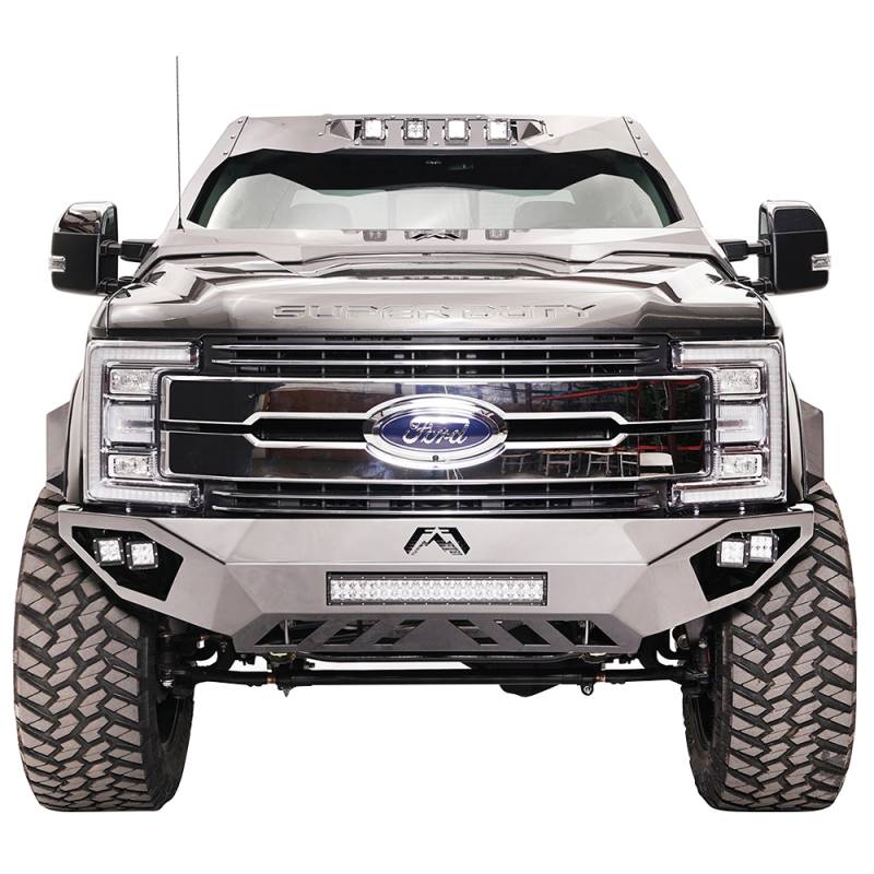 Fab Fours - Fab Fours FS17-V4162-1 Open Fender Front Bumper with Pre-Runner Guard for Ford F250/F350 2017-2020