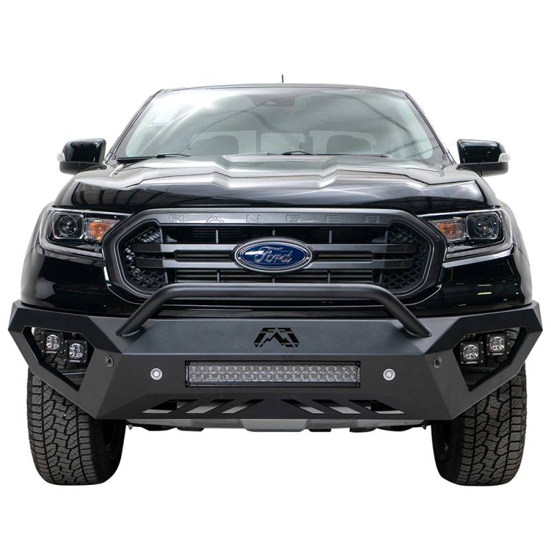 Fab Fours - Fab Fours FR19-D4852-1 Vengeance Front Bumper with Pre-Runner Guard and Sensor Holes for Ford Ranger 2019