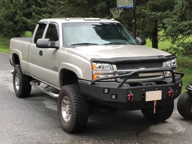 Hammerhead Bumpers - Hammerhead 600-56-0135 Winch Front Bumper with Pre-Runner Guard and Square Light Holes for Chevy Silverado 2500 HD/3500 HD 2003-2006