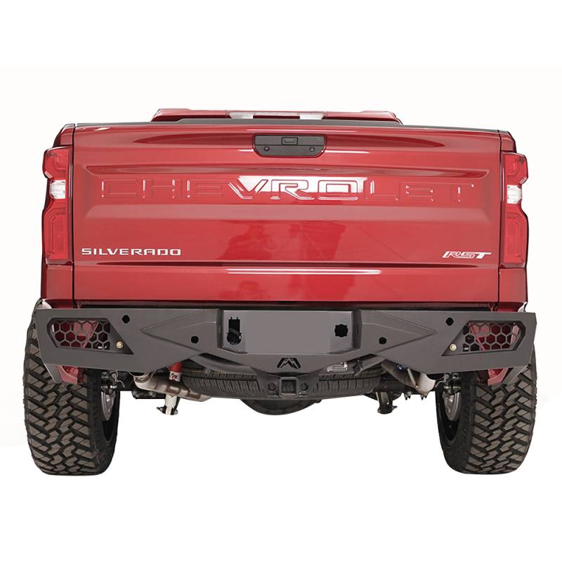 Fab Fours - Fab Fours CS19-E4051-1 Vengeance Rear Bumper with Sensor Holes for Chevy Silverado 1500 2019