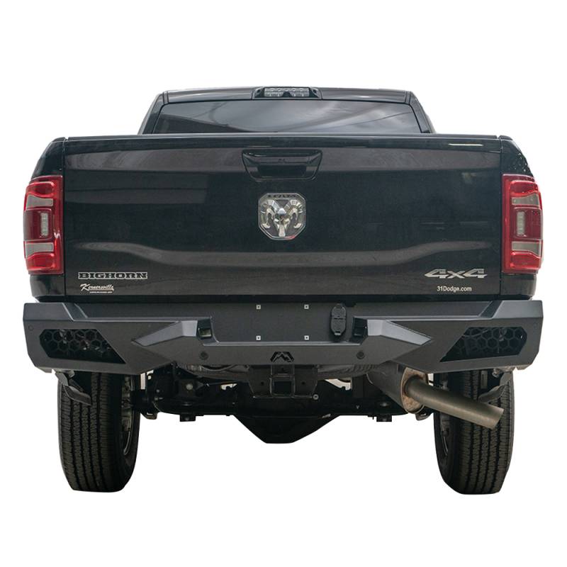 Fab Fours - Fab Fours DR19-E4451-1 Vengeance Rear Bumper with Sensor Holes for Dodge Ram 2500/3500 2019-2021