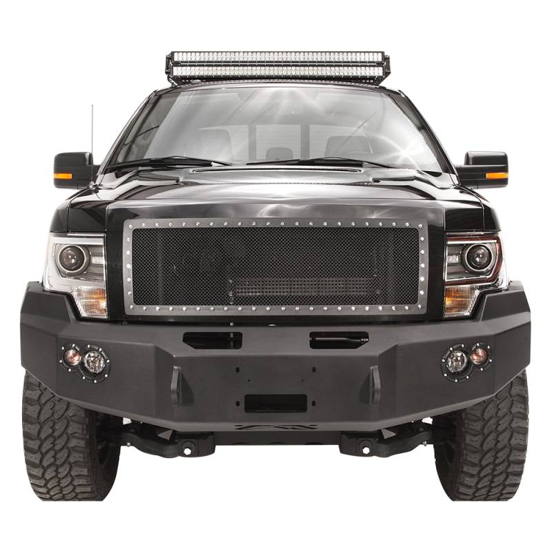 Fab Fours - Fab Fours FF09-H1951-1 Winch Front Bumper for Ford F150 2009-2014